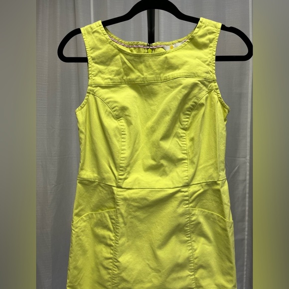 Boden Yellow Tamara Stretch Cotton Sleeveless Dress| size 2p - Picture 2 of 9